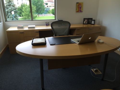 HBF Ellipse Executive Desk set (3 Piece)