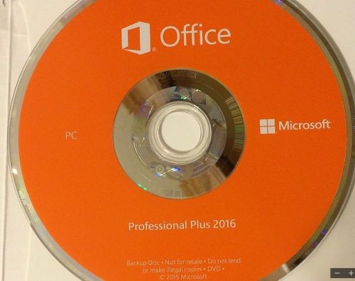 New Genuine Microsoft Office Professional Plus 2016 + DvD Original