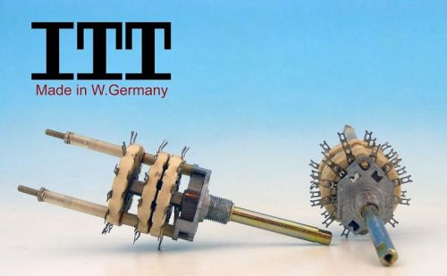3P11T 3 POLE 11 POSITIONS ITT W. Germany 80s CERAMIC Rotary Switch  NON SHORTING
