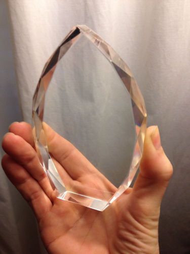 Beautiful Crystal Glass Award Trophy Blank Teardrop 4.75&#034; Tall