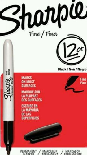 Sharpie Fine Point Permanent Markers, Box of 12 Markers, Black (30001), New