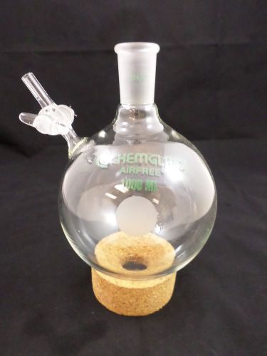 CHEMGLASS AIRFREE Glass 1000mL Single Neck Reaction Flask Schlenk 24/40 AF-0528
