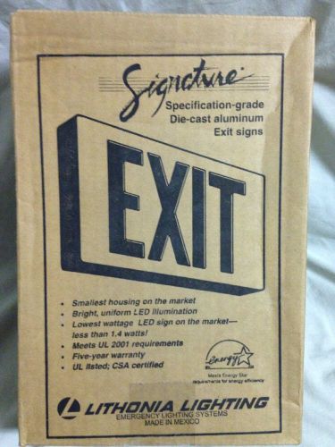 Lithonia Lighting, EXIT Sign, Black Die Cast LED, Double Stencil Face, Green