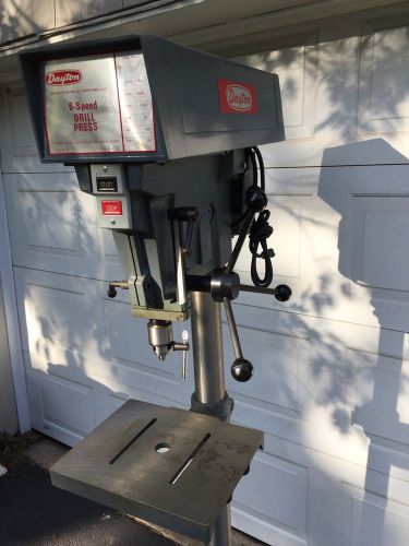 Dayton 15&#034; floor drill press 3/4 hp 6-speed 3z568 usa made nos nj pickup for sale
