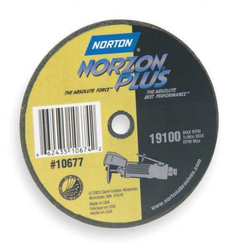 Norton 66243510675 Abrasive Cut Wheel, 4In D, 0.035In T, 3/8In AH