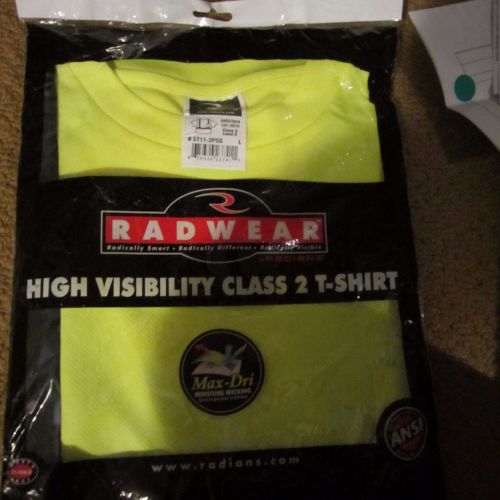 Radians RadWear Class 2 Short Sleeve Safety T-Shirt w/Max-Dri- Lime XL ST11-2PGS