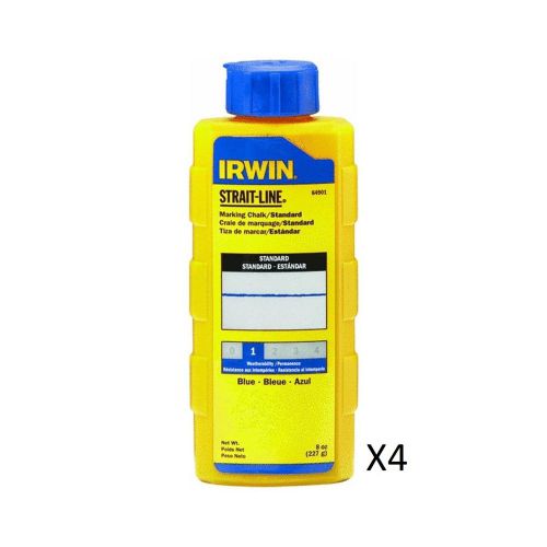 Irwin 64901 Standard Marking Chalk, 8 oz Blue/ 4 Pack