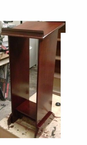 NEW Solid Wood Custom Made Cherry Laquered Stand Up Lectern Podium