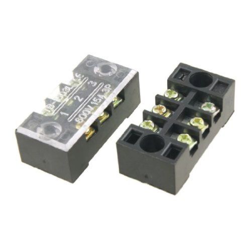 5 pieces set electric wire 2 x 3 terminal barrier block strip connector 600v 15a for sale