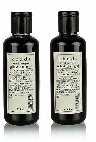 Khadi Natural Herbal Amla Bhringraj Shampoo, 210ml (Pack Of 2)- UMI42