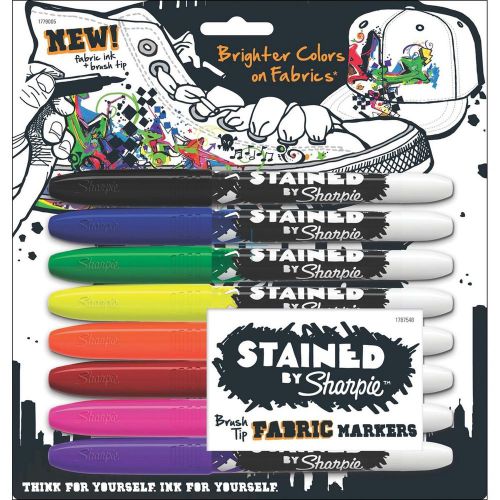 Sanford Stained by Sharpie Fabric Markers Assorted Colors 8-Pack (1779005)
