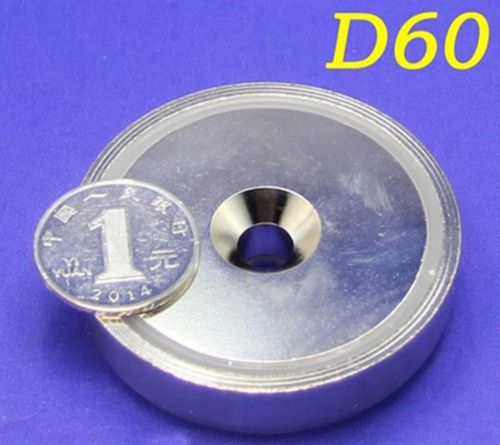 N52 60mm*15mm Round Neodymium Iron Boron Strong Magnet Salvage Countersunk #A236