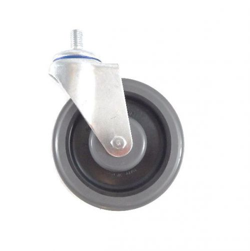 One swivel shopping cart caster 5 x 1/14 gray rubber wheel with 1/2&#034; x 7/8&#034; tall for sale