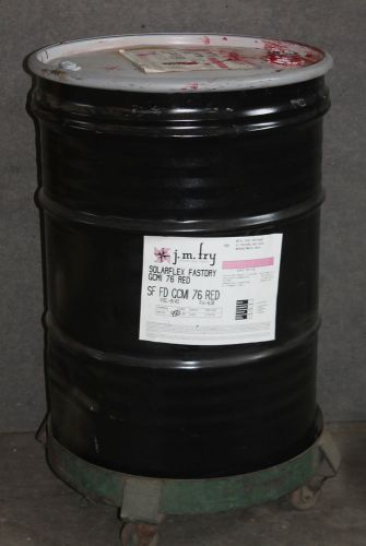 Acrylic ink, GCMI red, 36 gallons, Water based, Solarflex Fastdry, J.M. Fry