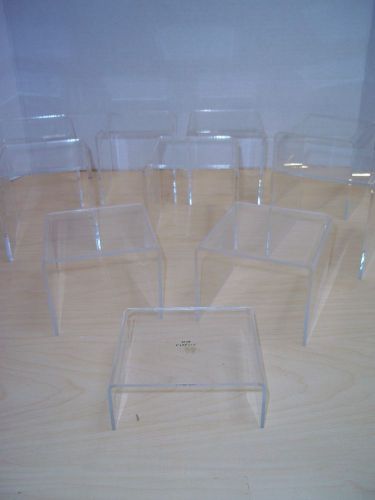 10 Acrylic Display Risers Assorted Sizes for Collectibles, Dolls, or Jewelry