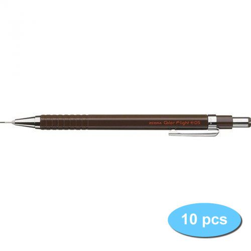 GENUINE Zebra Color Flight MA53 0.5mm Mechanical Pencil (10pcs) - Chocolate
