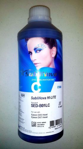 InkTec SubliNova HI-LITE Dye Sublimation Ink, Cyan, 1 liter bottle
