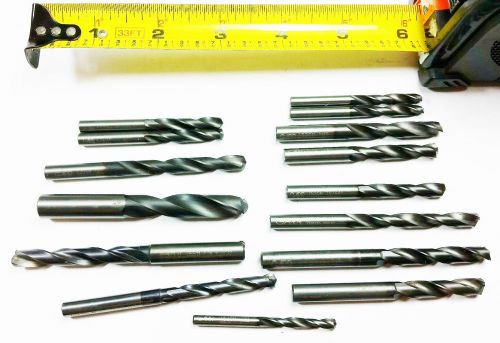 (Machinist Lot of 15) Assorted Sizes Garr Solid Carbide Drills *NR* B 909