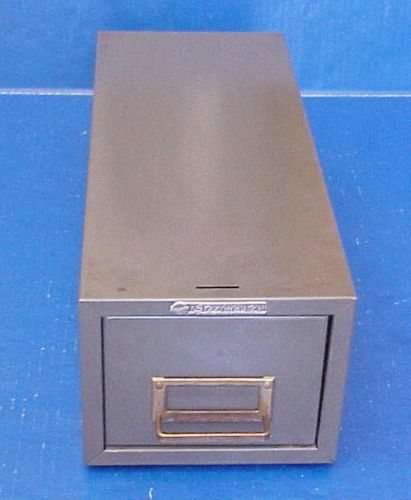 Vintage STEELMASTER Single Drawer Metal File Box Industrial Age Office Storage