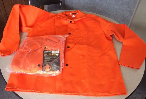 New tillman fr cotton orange welding jacket coat 30&#034; 9 oz sz large l lot avlbl. for sale