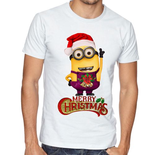 New merry christmas funny minion t-shirt white minion xmas gif s,m,l,xl,xxl for sale