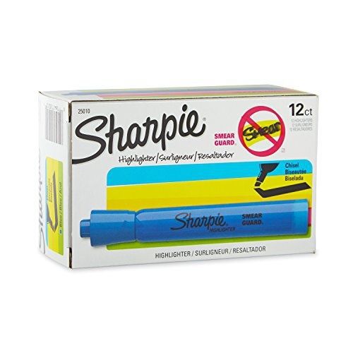 Sharpie 25010 accent tank-style highlighter, fluorescent blue, 12-pack for sale