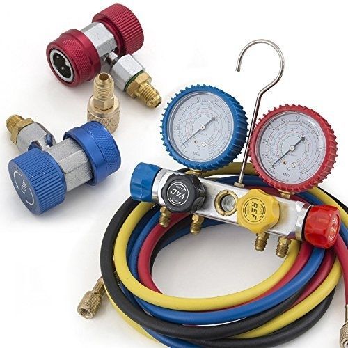 ARKSEN© Air Conditioner Freon R410 R22 R134 R407C AC Manifold Gauge Set 5FT