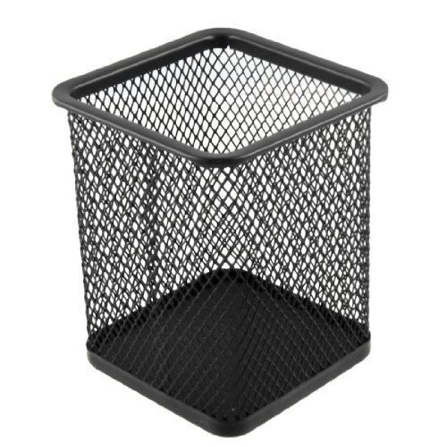 uxcell Uxcell Metal Mesh Rectangle Shaped Pen Pencil Holder Container, Black