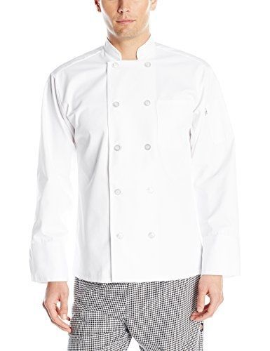 Uncommon Threads Unisex Classic 10 Button Chef Coat, White, Large