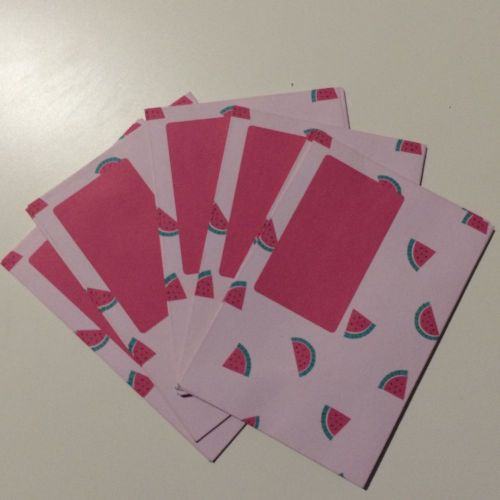 Kikki K 10 Watermelon Fruit Pink Envelopes Cute Penpal Planner Happy Mail RARE