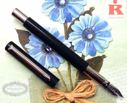 Pirre Paul&#039;s F 101 Fountain Pen DARK GREEN M nib 5pcs poky cartridges BLACK ink