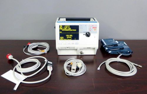 French zoll m series biphasic 3 lead ecg spo2 nibp etco2 analyze cables battery for sale