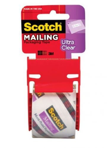 Scotch Ultra Clear Mailing Packaging ShippingTape with dispenser, 1.88 x 800 in