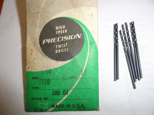 1/16&#034; Precision Twist Drill Jobbers Length Drill Bits, 10004