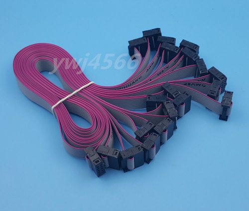 10pcs  idc 10pin hard drive data extension wire flat ribbon cable connector 50cm for sale