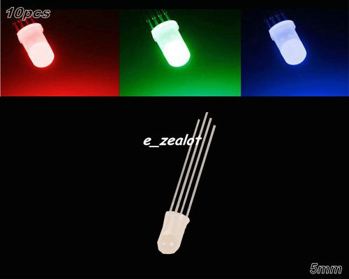10pcs new 5mm 4 pin rgb diffused common cathode led red green blue for sale