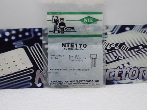 1x NTE NTE170 Si Bridge Rectifier Diode 1000V 2A =ECG170 ,GEBR-1000 ,SK3649