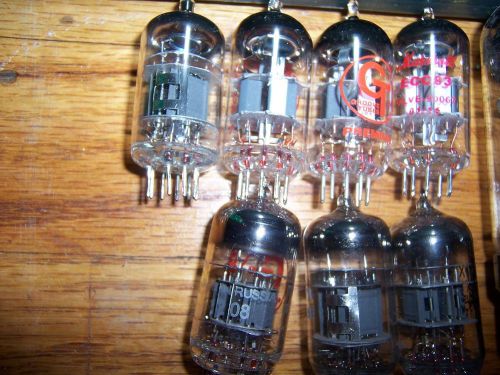 lot of 7 12AX7 vacuum tubes (GT Groove Tubes, Marshall, Mesa, Sovtek)