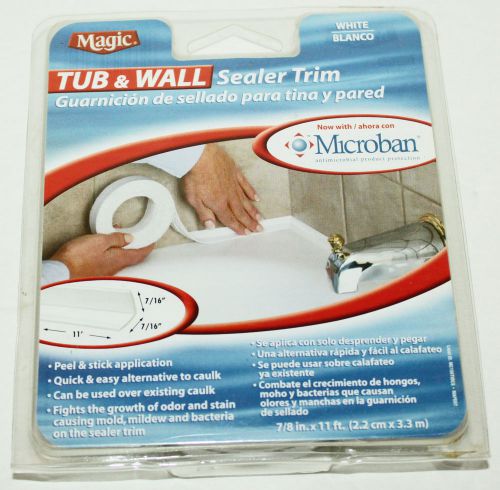 Tub &amp; wall sealer trim white adhesive peel &amp; stick microban magic bathroom tape for sale