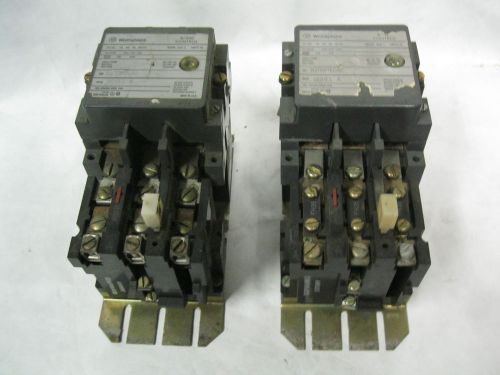 Lot of 2 Westinghouse B/200 Contactor, 3 Pole  27 Amp,  B200M1CAC  , B200M2CAC