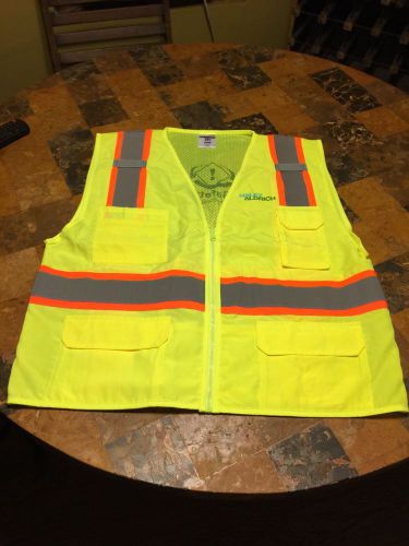 Yellow High Visibility Vest Waistcoat With Reflective Strips And Pockets L