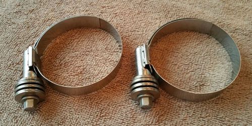 Set-2 new hd stainless hose clamps, flex-gear constant tension 1-13/16&#034; 2-3/4&#034; for sale