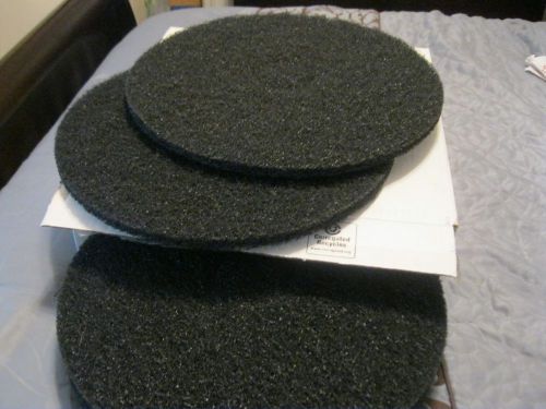5 NORTON 17&#034; FLOOR CLEANING STRIPPING BLACK PADS~HEAVY DUTY~MADE IN USA~BUFFERS