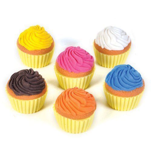 Cupcake Erasers Toys Children School Stationery Accessory Multi-Color 24 Pieces