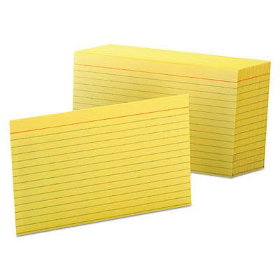 Ruled Index Cards, 4 x 6, Canary, 100/Pack 7421-CAN