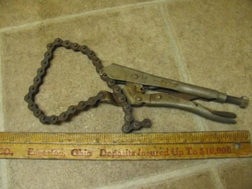 Vintage vise grip 20r chain clamp wrench petersen dewitt for sale