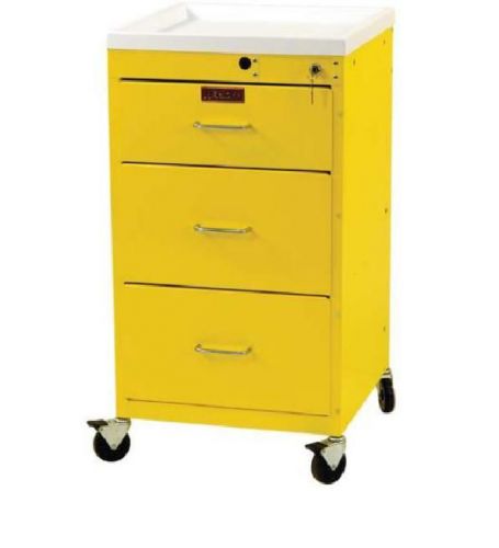 Harloff 3143b infection control mini cart yellow three drawer new in box for sale