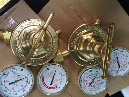 Victor regulator set oxy and acetylene new unused heavy duty brass $450 retail for sale