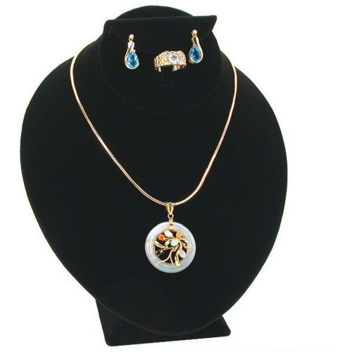 Black Velvet Necklace Jewelry Combo Bust Display