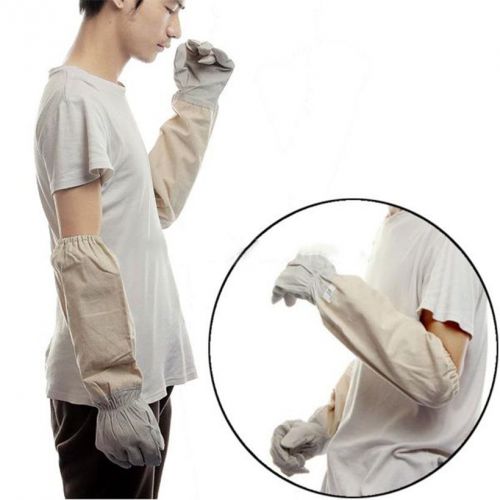 Professional Bee Suit Beekeeping Goatskin Gloves Long Sleeve Protective XXL JL